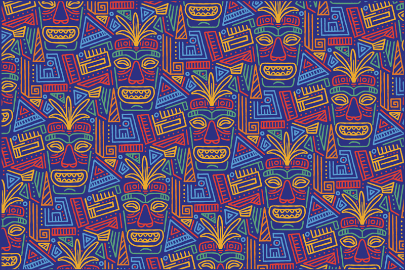 Barvni prekrivni vzorec mandale Etnične vinilna preproga - TenStickers