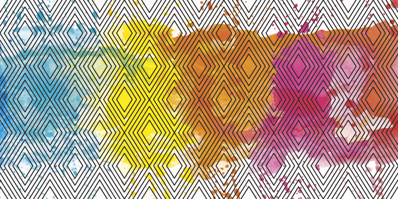 Večbarvni geometrijski vzorec moderni vinilni podi - TenStickers