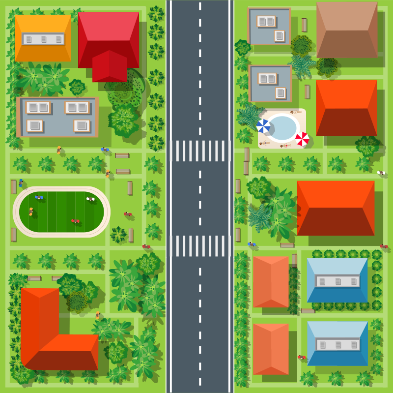 čarobna mestna cestna vinilna preproga za otroke - TenStickers