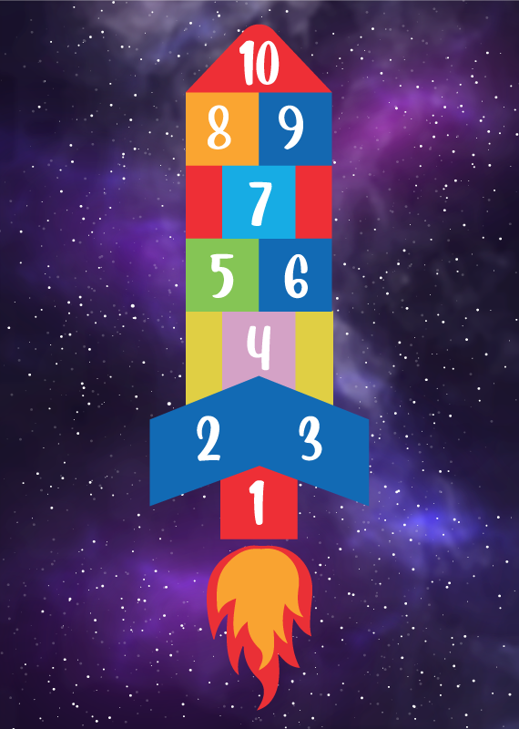 Neverjetna vinil preproga za poskoke v obliki rakete - TenStickers