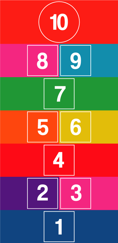 Barvita igra hopscotch vinil preproga - TenStickers