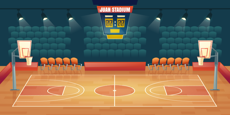 Košarkaško igrišče z vinilnimi preprogami z imenom - TenStickers