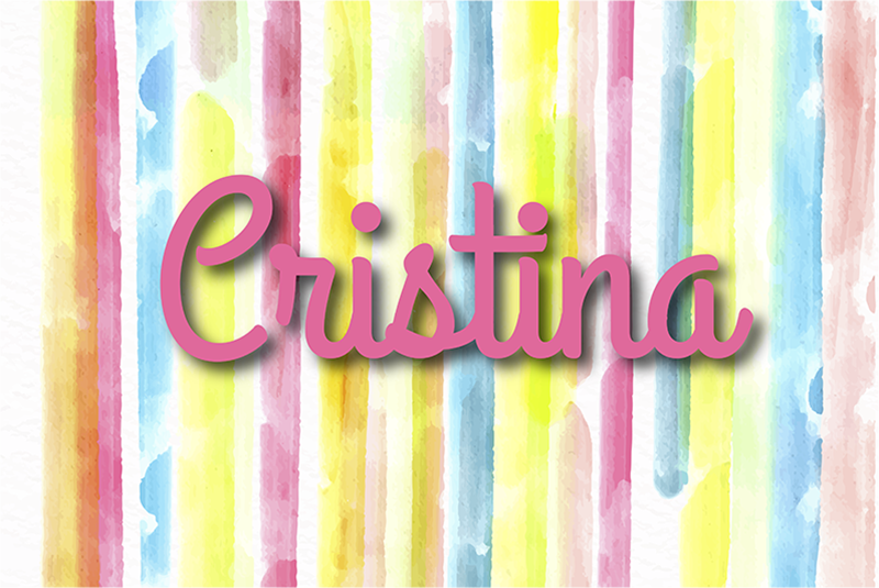 Akvarelna črtasta preproga z imenom - TenStickers