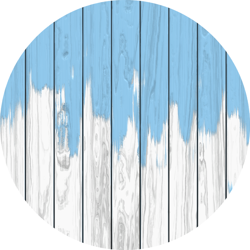 Okrogla preproga iz belega in modrega lesa - TenStickers