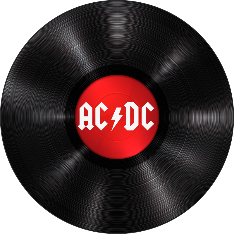 čudovita rock glasba acdc vinilna preproga - TenStickers