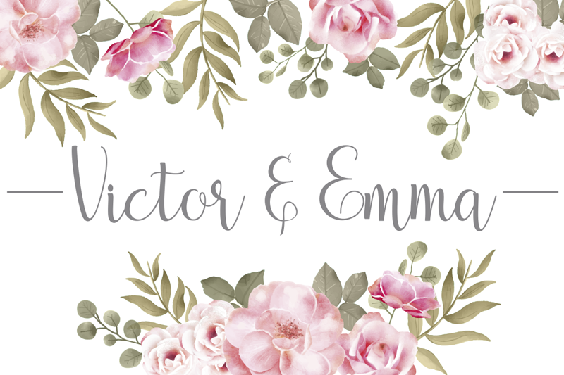 Personalizirano cvetje Vinilna preproga z imeni - TenStickers