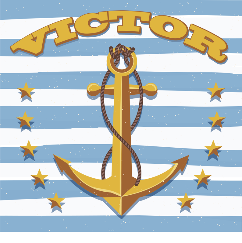 Navtično prilagodljiv Vinilna preproga z imeni - TenStickers