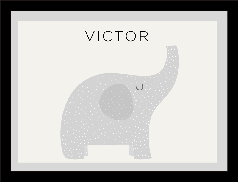 Personaliziran slon Vinilna preproga z imeni - TenStickers