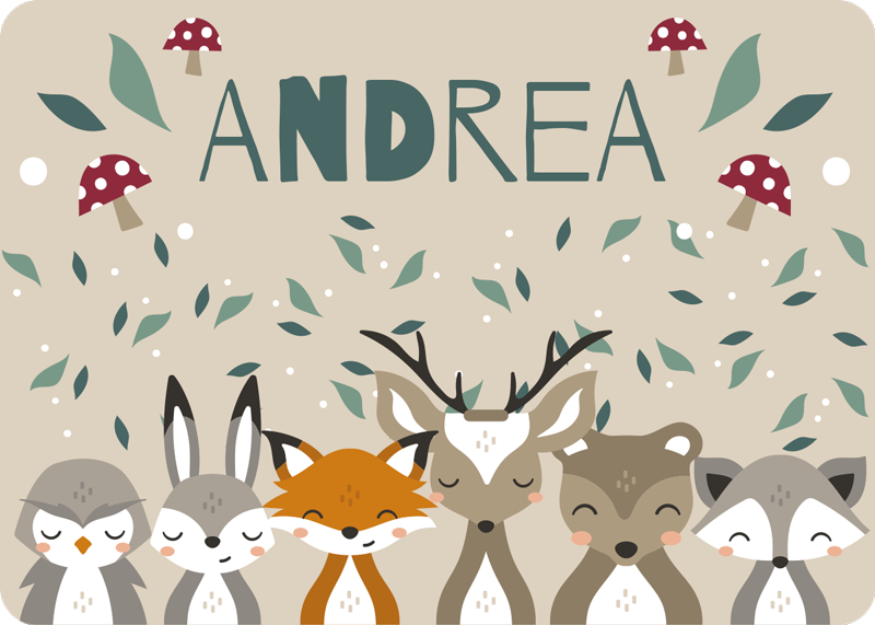 Personalizirane male živali, vinilne preproge z imenom - TenStickers