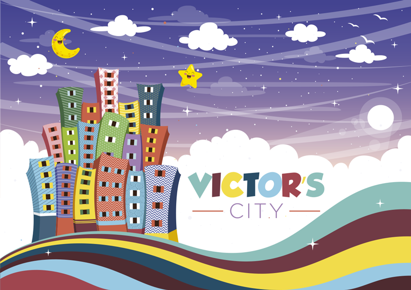 čudovita sladka mestna vinilna preproga z imenom - TenStickers