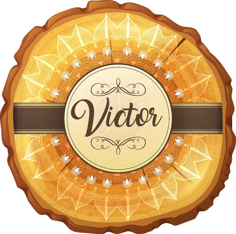 Personalizirana lesena preproga iz mandale z imenom - TenStickers