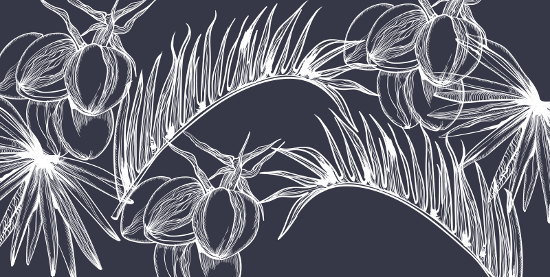 Palmovi listi vinilna preproga za dnevno sobo - TenStickers