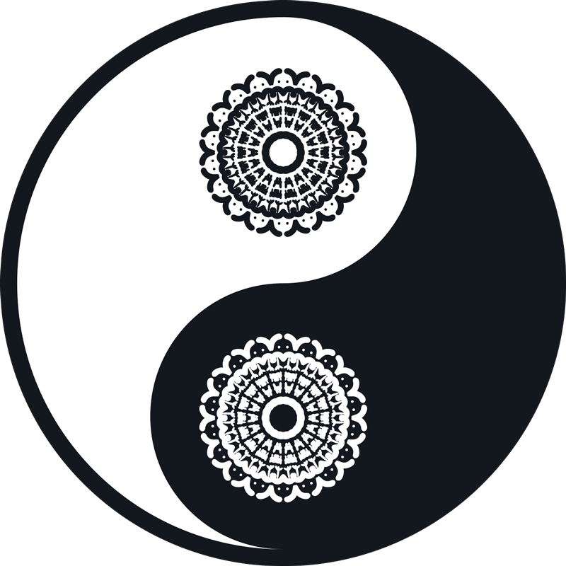Ying yang paisley preproga za dnevno sobo vinila - TenStickers