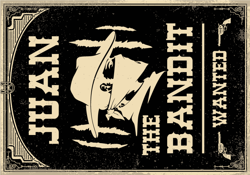 Zahodna razbojniška tema Vinilna preproga z imeni - TenStickers