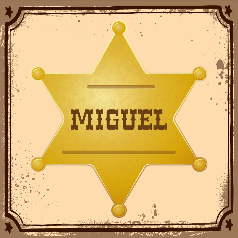 šerif značka z imenom vinilna preproga z imenom - TenStickers