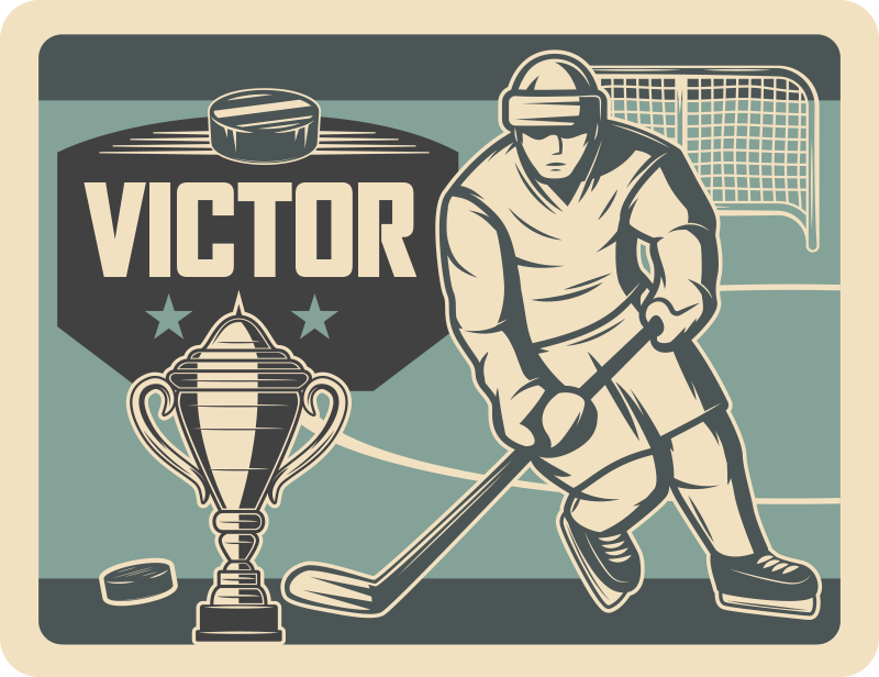 Prilagodljiva športna grafika Vinilna preproga z imeni - TenStickers