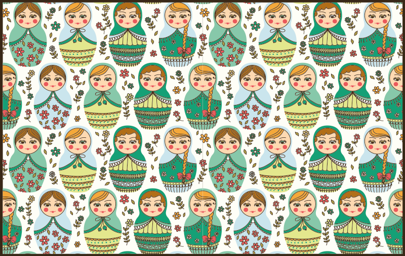 Matrioska vzorec pravokotna preproga - TenStickers