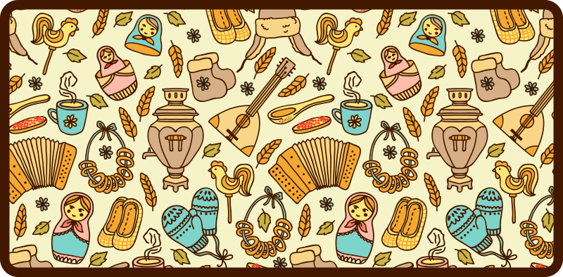 Ruski elementi vzorec vintage preproga - TenStickers