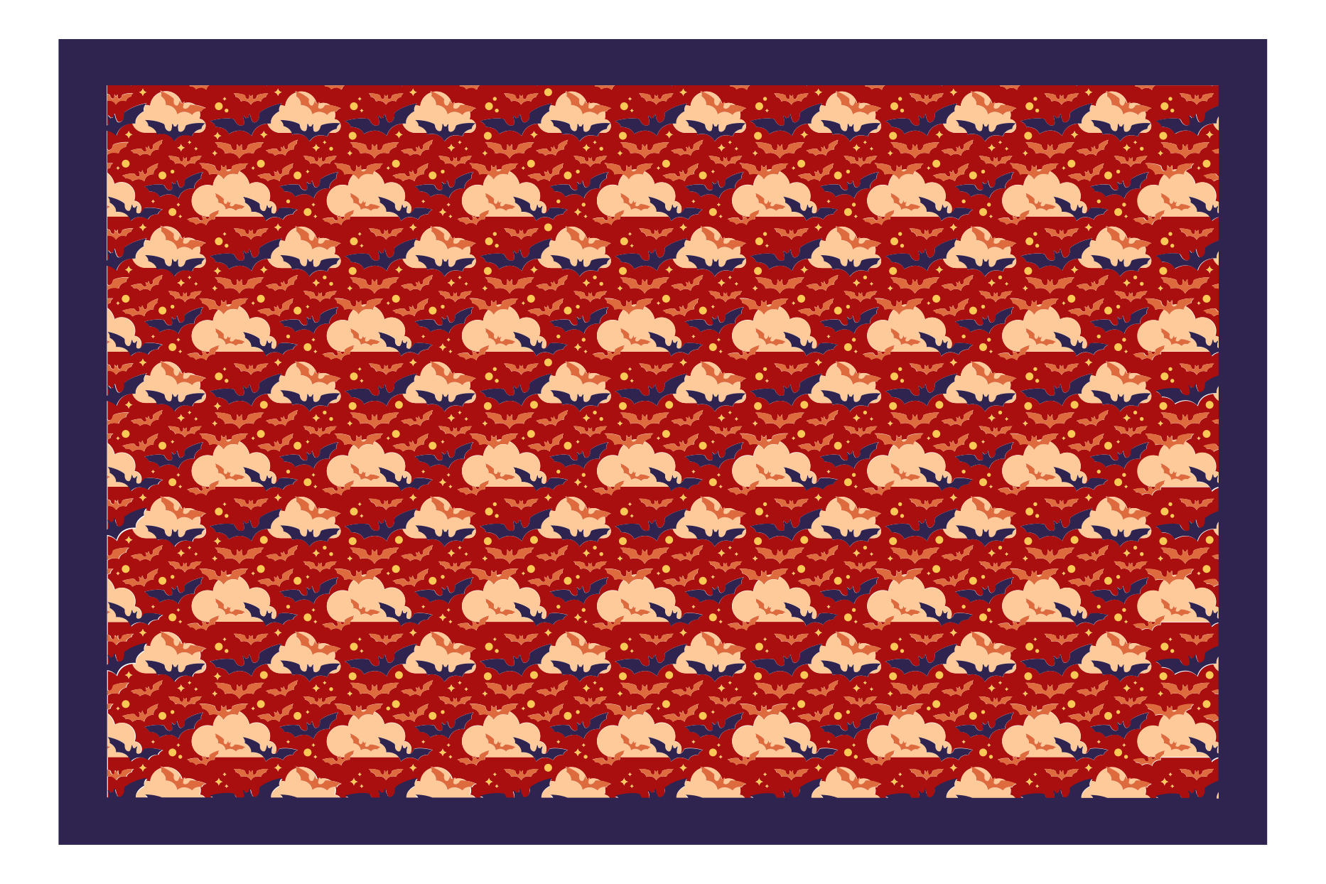 Leteči netopir z rdečo podlago vinil preprogo - TenStickers