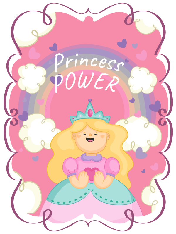 Disney princese na roza ozadju vinil preproga - TenStickers