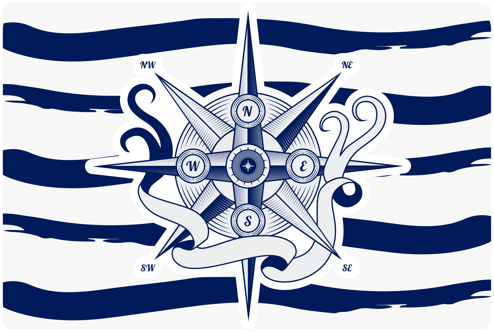 Navtični kompas Vinilna preproga z zemljevidom sveta - TenStickers