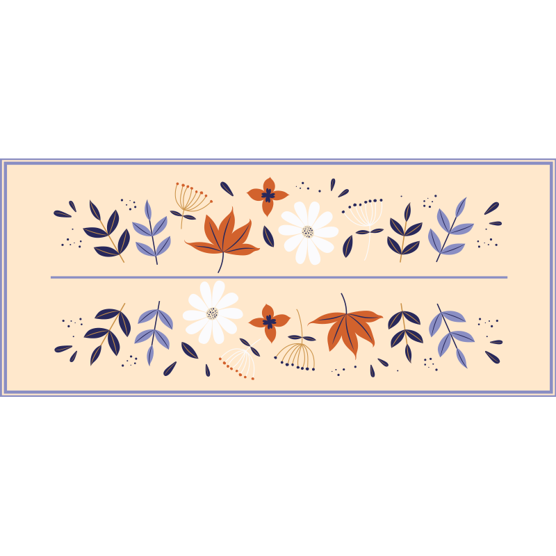 Botanični motivni ansambel cvetlična vinilna preproga - TenStickers