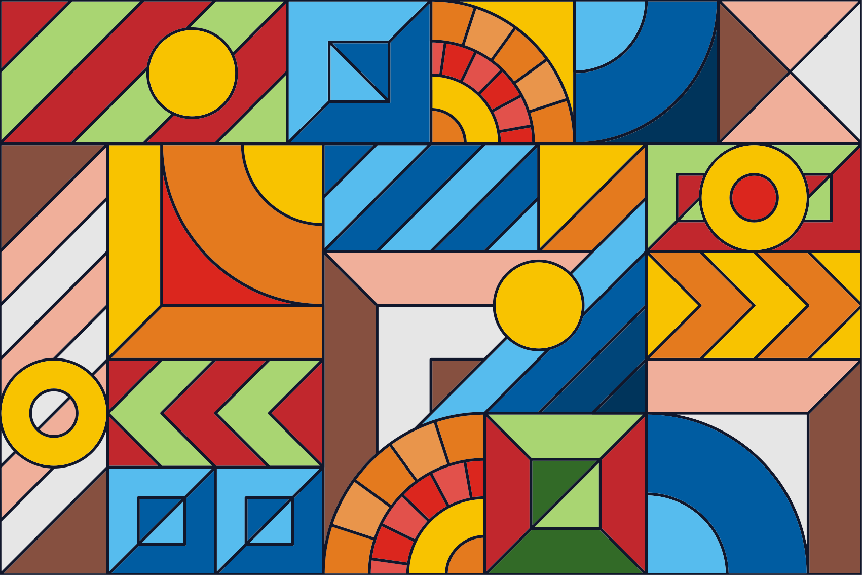 Pisane mozaične talne ploščice - TenStickers