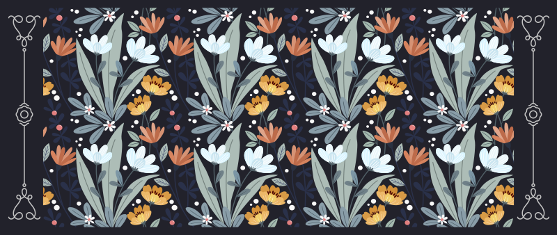 Vzorec cvetličnega aranžmaja cvetlična vinilna preproga - TenStickers