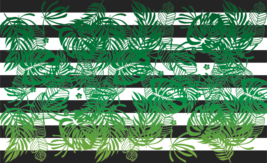 črtasta monstera rastlinska narava vinil preproga - TenStickers