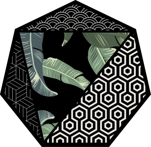 Zeleni listi in geometrijske preproge - TenStickers