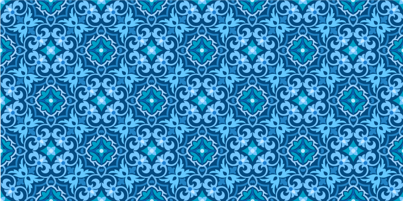 Vinilna talna obloga v imitaciji ploščic ornamental blue - TenStickers