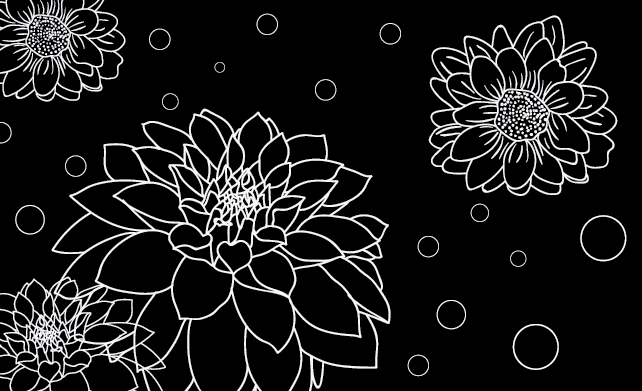 Kontrast cvetličnega obrisa cvetlična vinilna preproga - TenStickers