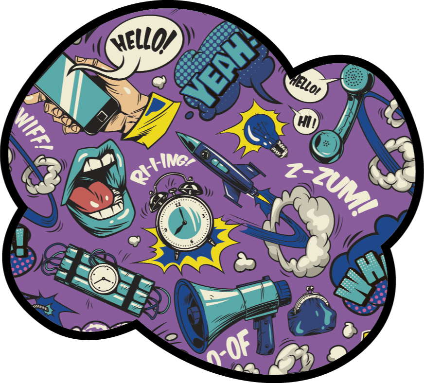 Vinilna preproga z igre zvočni učinki iz stripov - TenStickers
