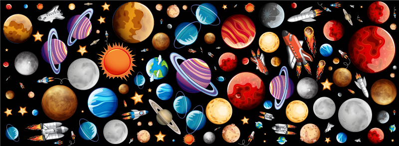 Vesoljski planeti otroška preproga iz vinila - TenStickers