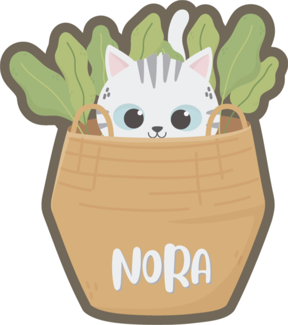 Personalizirana mačka Vinilna preproga z imeni - TenStickers