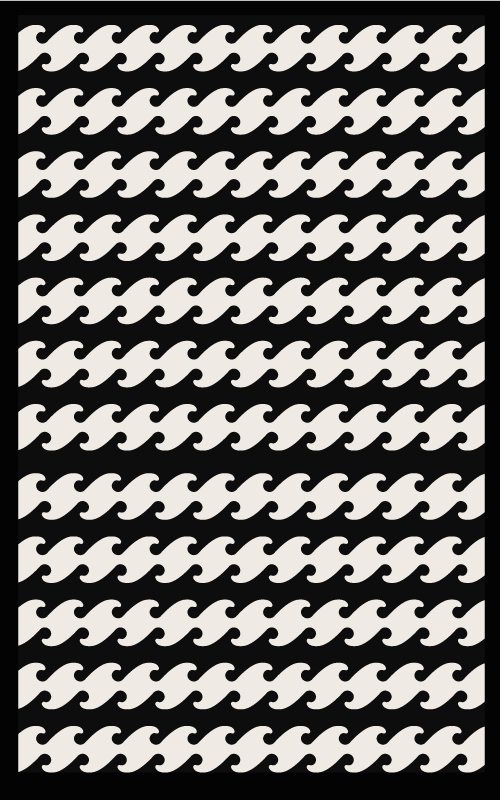 Nenavadna oblika črno-bela vinil moderna preproga - TenStickers