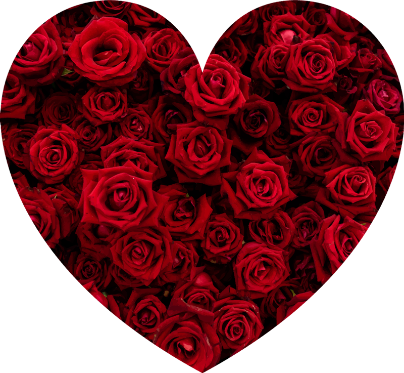 Srce napolnjeno z vrtnicami, cvetlična vinil preproga - TenStickers