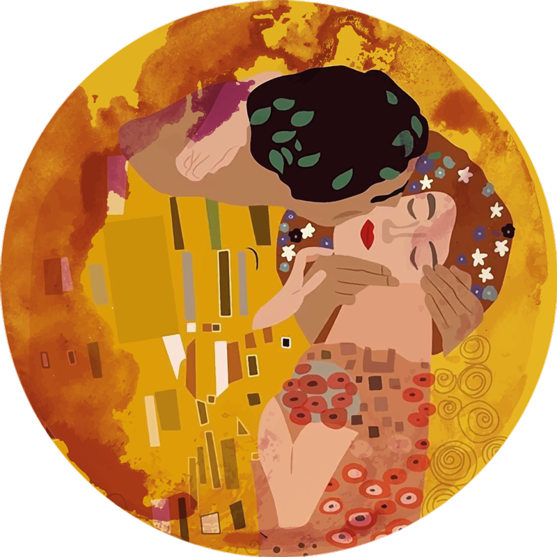 Klimtov kiss vintage vinil preproga - TenStickers
