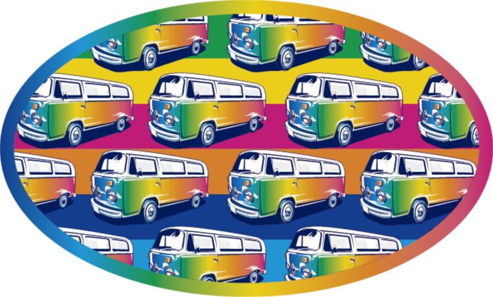 Retro hippie van teen vinil preproga - TenStickers