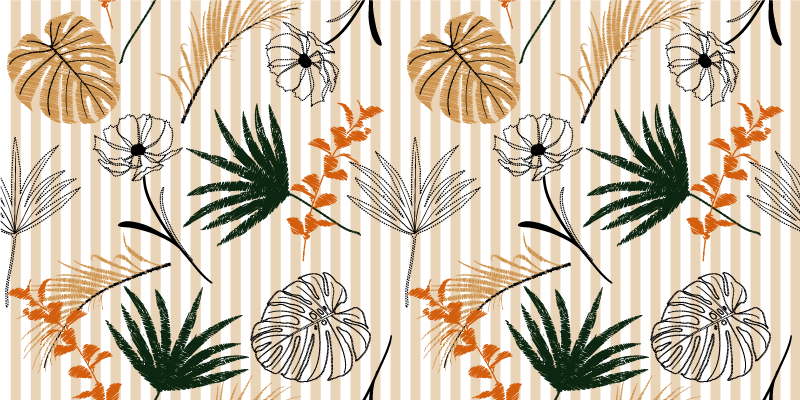 Botanična tema cvetlična vinilna preproga - TenStickers