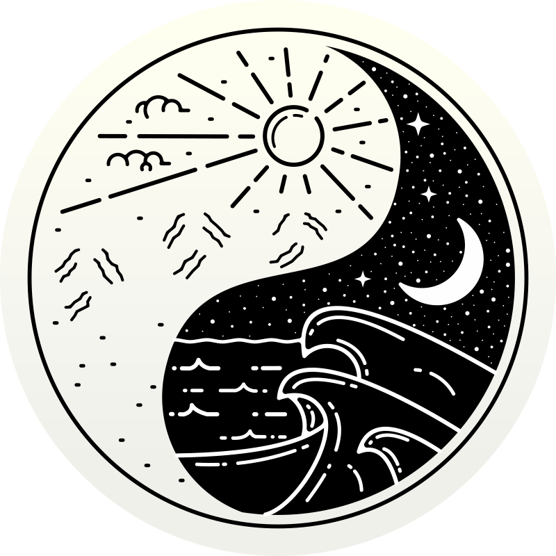 Yin yang sonce in luna moderna preproga - TenStickers