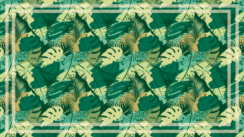 Niz tropskega listja cvetlična vinilna preproga - TenStickers