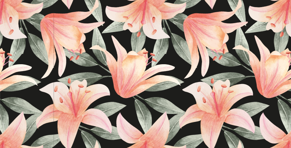 Retro barvna preproga s cvetličnim vzorcem - TenStickers