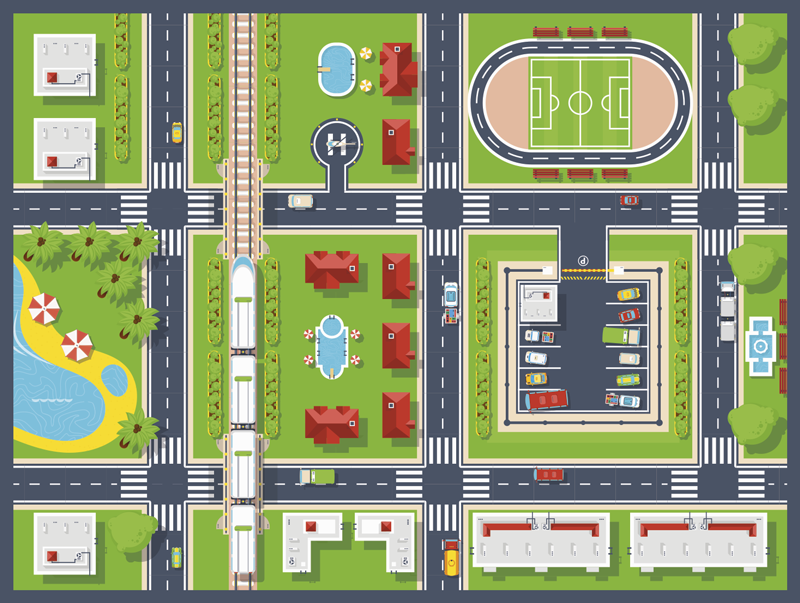 Otroška preproga iz vinila mestna cestna preproga - TenStickers