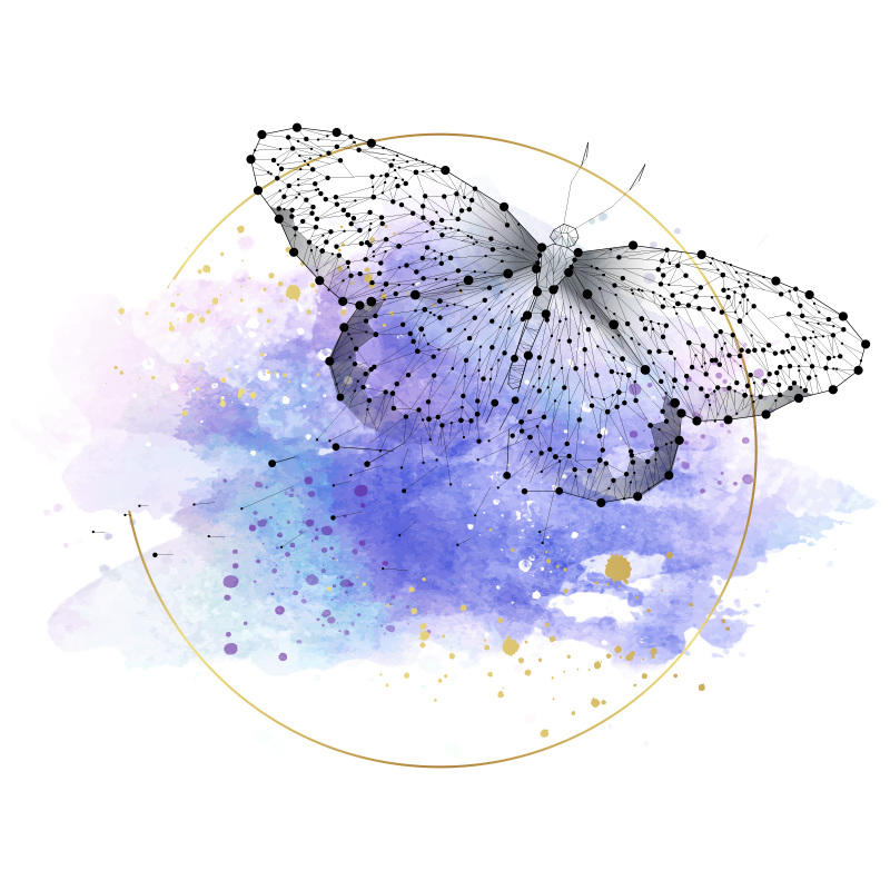 Metulj akvarel cvetlična vinilna preproga - TenStickers