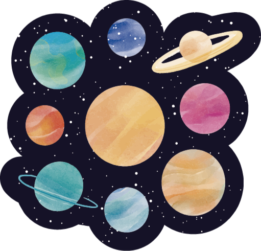 Različni planeti otroška preproga iz vinila - TenStickers