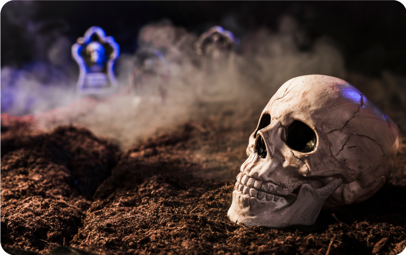 Grozljiva lobanja Vinilna preproga za noč čarovnic - TenStickers