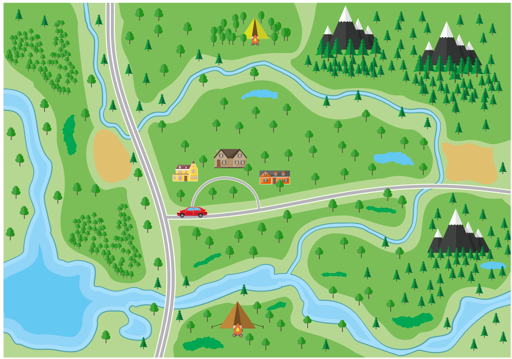 Interaktivno igralno pot Vinilne preproge z vzorcem cest - TenStickers