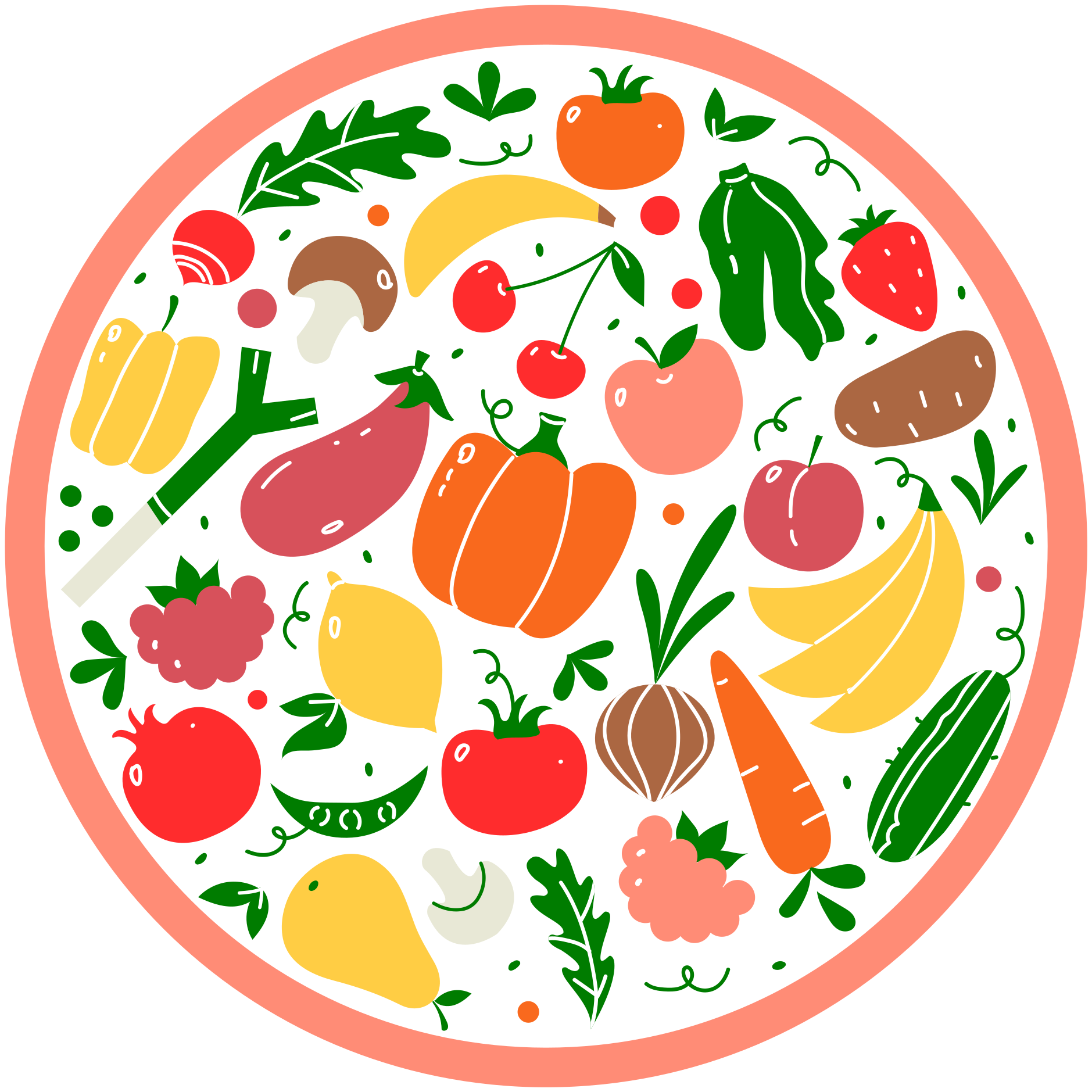 Brezšivne zelenjave vzorec kuhinjske talne ploščice - TenStickers