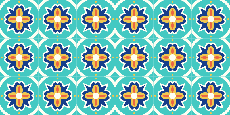 Talne ploščice iz mozaika s turkizno teksturo - TenStickers